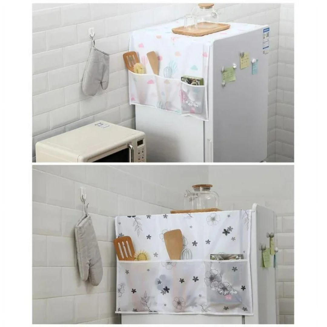 Dust Proof Fridge Cover With Pockets