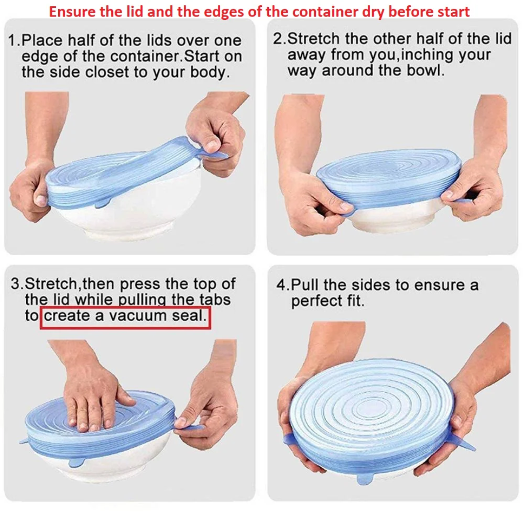 Stretchable Silicon Ceiling Lid (6 pcs)