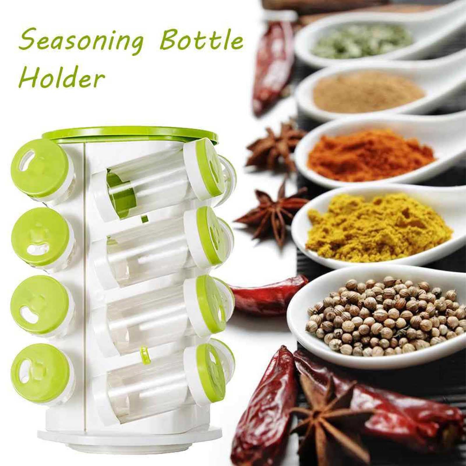 16 in 1 Jar Revolving Countertop Spice Tower Carousel Seasoning Pot Storage - Brandable.PK