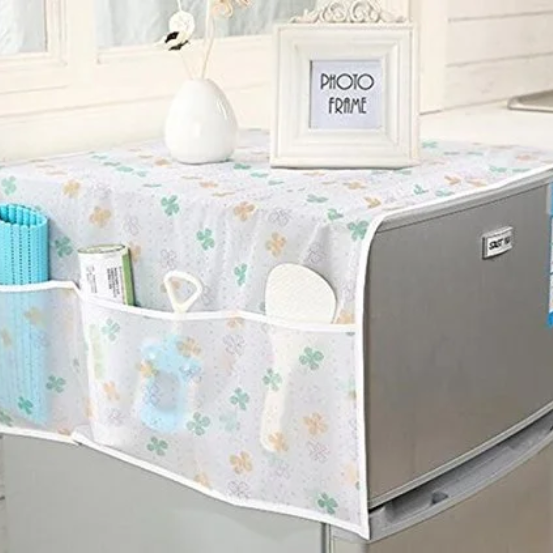 Dust Proof Fridge Cover With Pockets