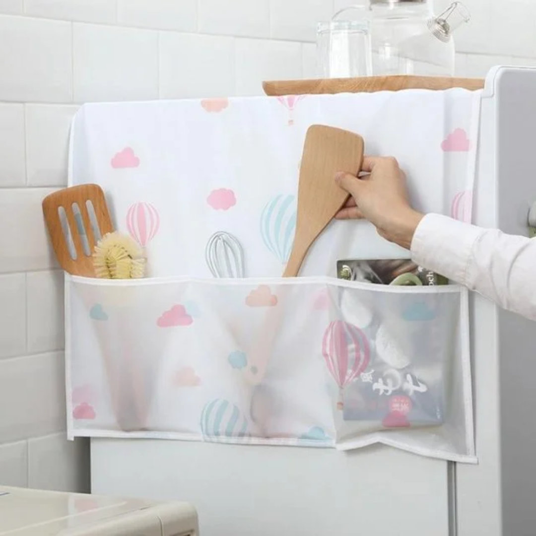 Dust Proof Fridge Cover With Pockets