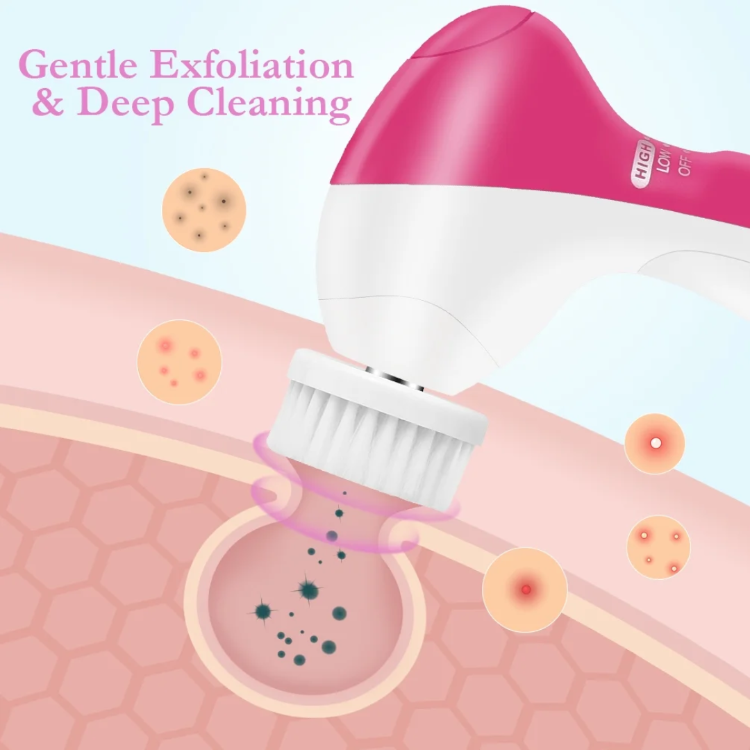 5 In 1 Facial Electric Cleanser Brush Massager