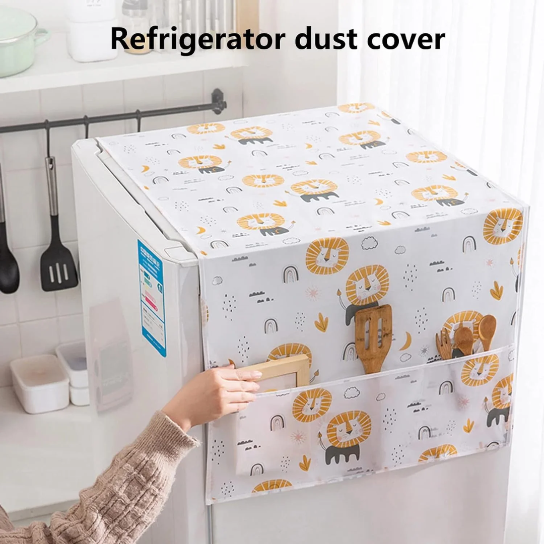 Dust Proof Fridge Cover With Pockets