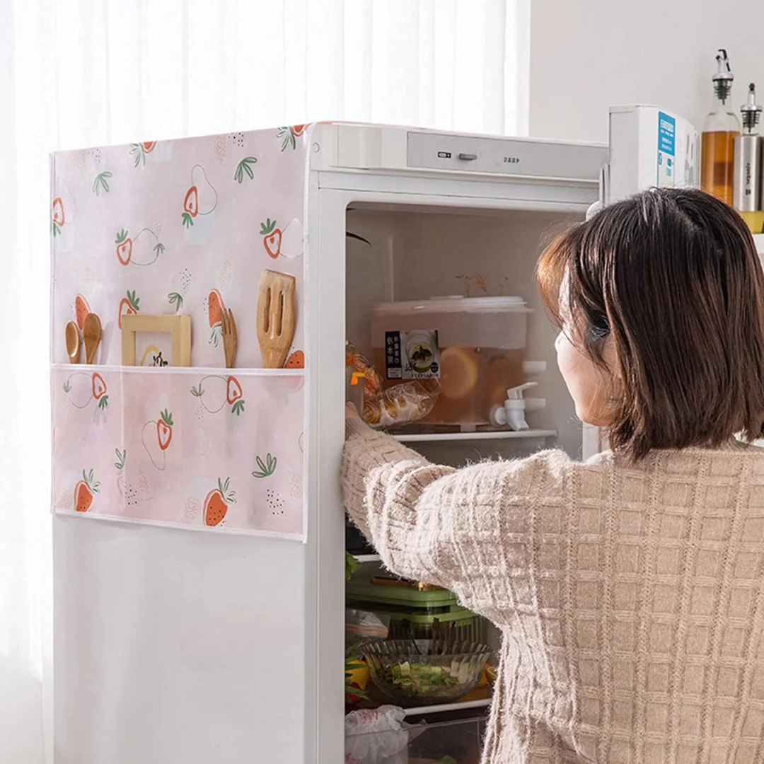 Dust Proof Fridge Cover With Pockets