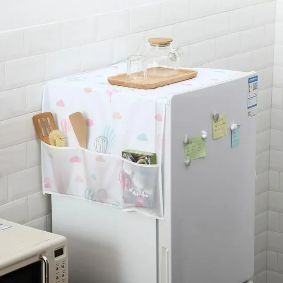 Dust Proof Fridge Cover With Pockets