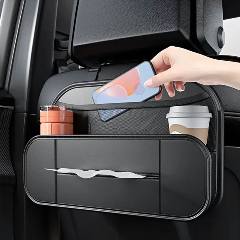 Fiber Leather Car Backseat Organizer - Brandable.PK