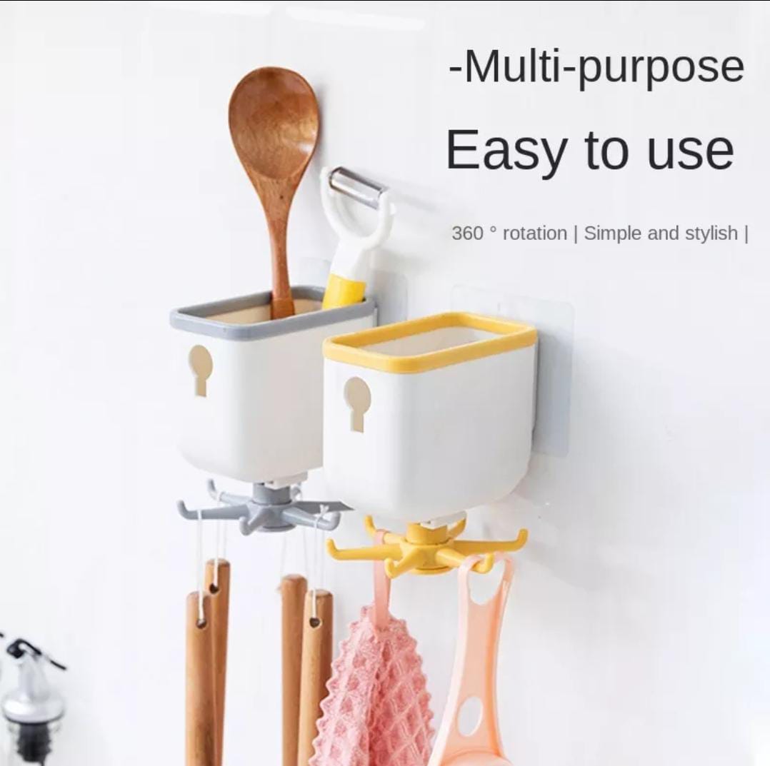 Adhesive Wall Mounted Spinning Hook - Brandable.PK